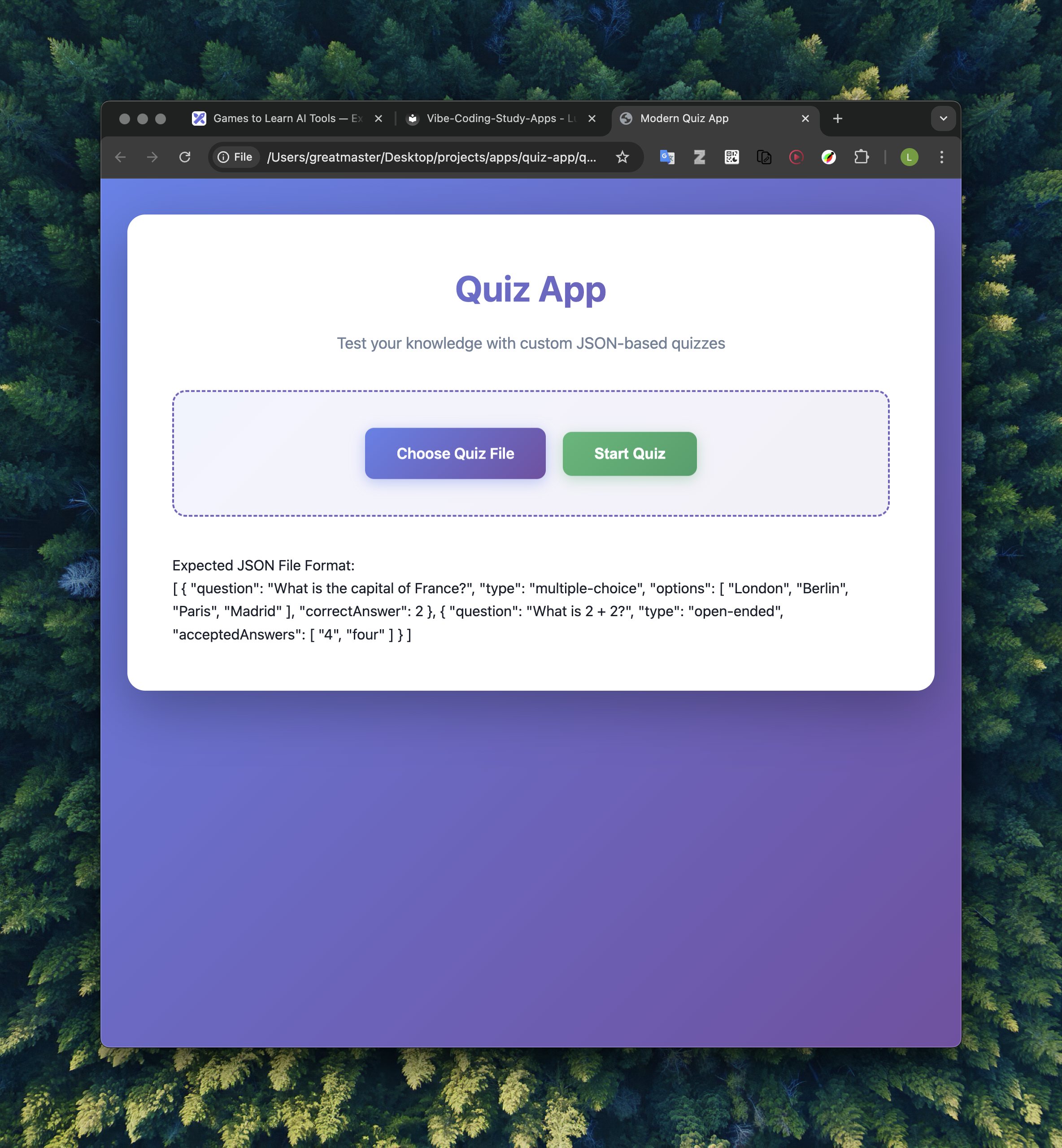 Quiz App Screenshot 1